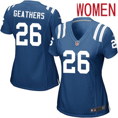Women Indianapolis Colts 26 Clayton Geathers Nike Royal Game Player NFL Jersey